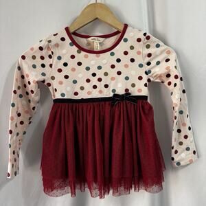 Matilda Jane Just Imagine Ronnie Girls Polka Dot Party Top Size 6 Christmas Red